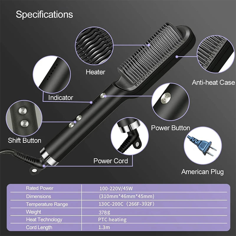 Electric Hair Straightener Brush
