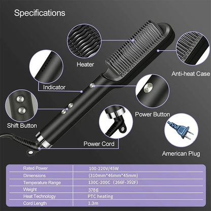 Electric Hair Straightener Brush